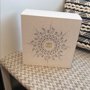 CHANEL White Box with Gold and Blue Accents